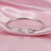 Silver Cube Geometric Open Bracelet