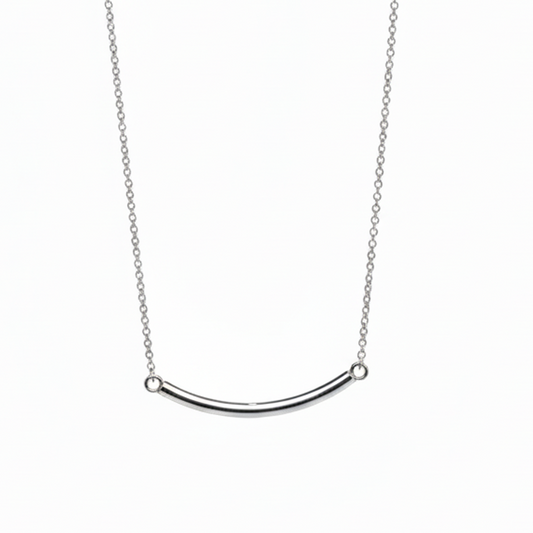 Silver Curved Bar Pendant