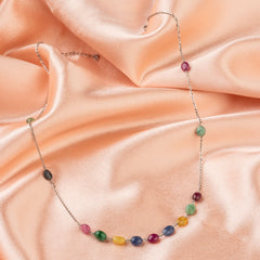 925 Silver Multicolored stone Necklace
