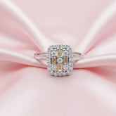 Silver Lemon Sparkle Cluster Ring For Her
