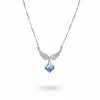 Silver Angel wings Sparkling Rainbow Crystal Pendant Necklace
