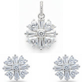 Silver Victorian Heart Pendant set