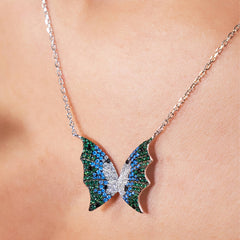 Silver Enchanted Butterfly Wing Necklace