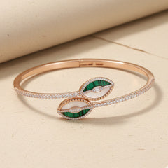 Rose Gold Malachite Wrap Bracelet For Her