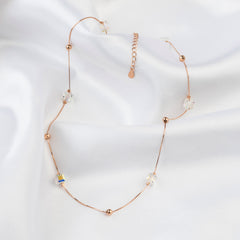 925 Silver Rose Gold Crystal Chain