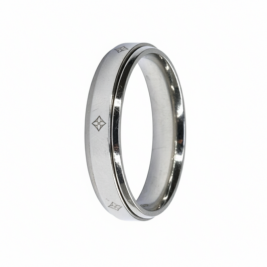Silver Aesthetic Spinner Band ring for him