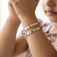 925 Sterling Silver Kids' Prism-Cut Bangles