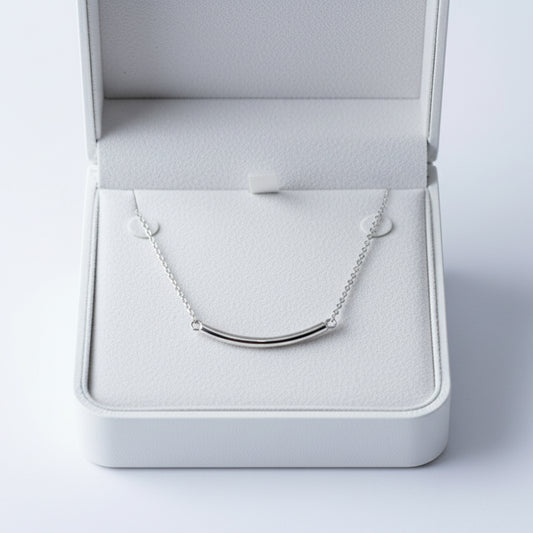 Silver Curved Bar Pendant