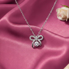 Silver Pookie Solitaire Zircon Chain Pendant