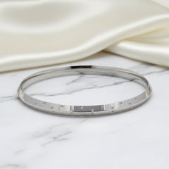 Silver Architect Rose gold Dots Mens bracelet (Kada) for him