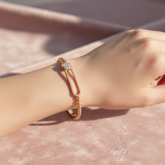 Rose Gold Starlight Aura Bangle Bracelet For her