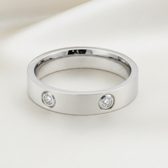 Timeless CZ Diamond-Accent Silver classic Band