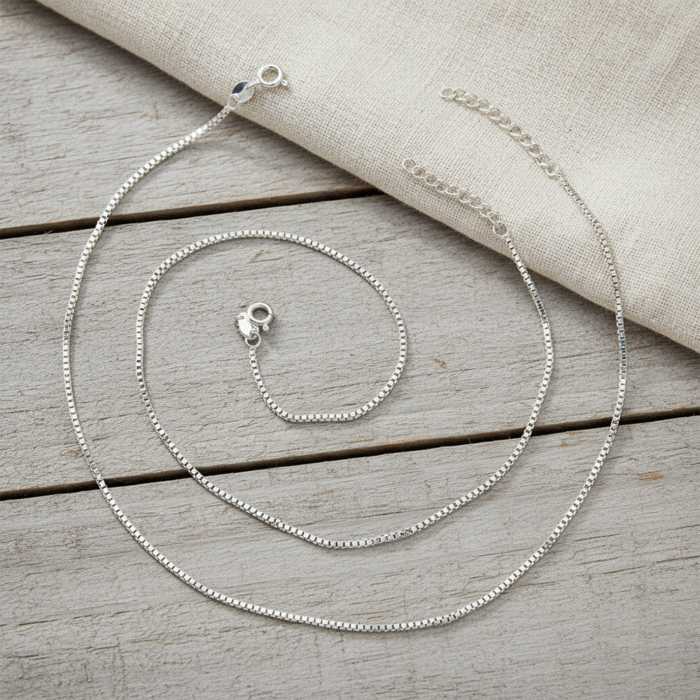 925 Silver premium box chain Anklet for her