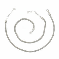 Silver Italian Rope chain Anklet for her
