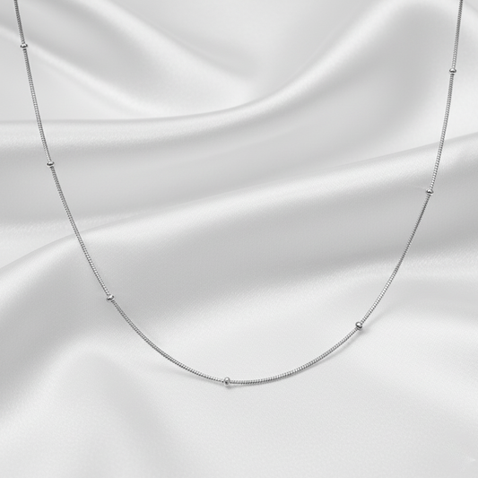 Silver Beaded Snake Chain For Her