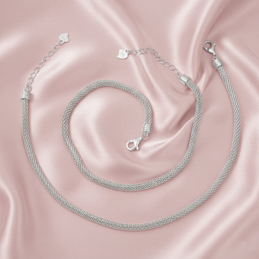 Silver Italian Rope chain Anklet for her