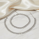 Silver Dancing light diamond cut anklet for her