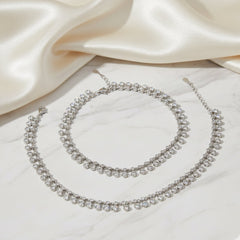 Silver Dancing light diamond cut anklet for her