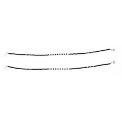 Silver Modern and classic Black beads Design Anklets For her