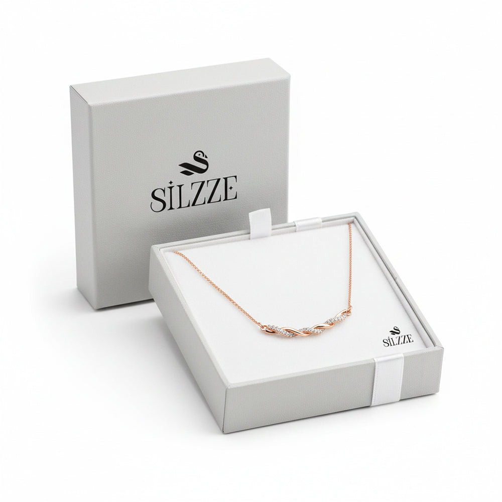 Rose Gold Twisted Zircons Pendant