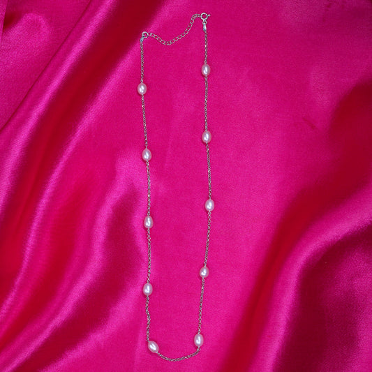 Silver Luxe Pearl chain for her