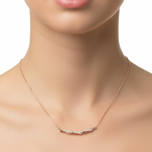 Rose Gold Twisted Zircons Pendant
