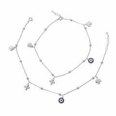 Silver Ace of spades anklet for her