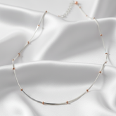 Silver Dual Tone Beaded Chain For Her