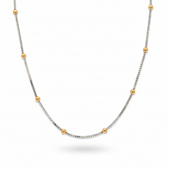 Silver Gold Beaded Box Chain For Her