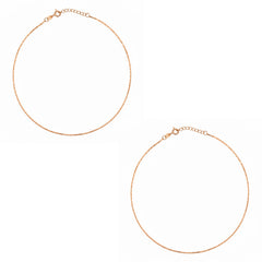 Silver Rose gold bar Chain Style Anklet