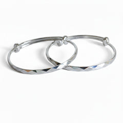 Silver 999 Premium cut Rainbow effect lines Baby Bracelet