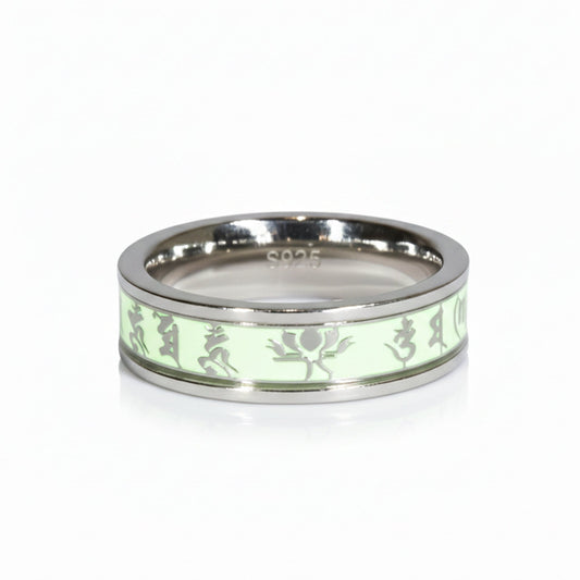 Glow-in-the-Dark 925 Silver Band For Him