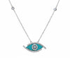 Silver Elegant Evil Eye Blue Pendant Necklace
