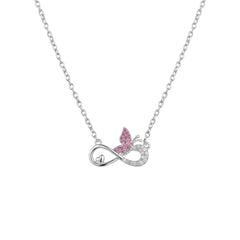 Necklace with a butterfly and infinity symbol 925 silver pendant for women