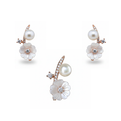 Rose Gold Exquisite Floral Pendant Set for Her