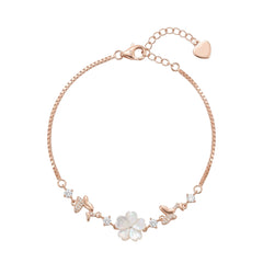Rose gold Mother of Pearl Butterfly chain bracelet