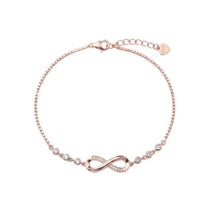 Silver Rose gold Infinity Fancy Chain Bracelet For her