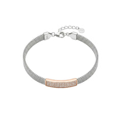 925 Silver Dual Tone Pave Bracelet