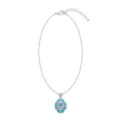 Silver Santorini sunset Turquoise Blue Luminous Pendant