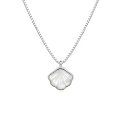 Silver Mother Of Pearl Shell Pendant necklace for her