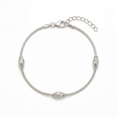 Silver Twisted Bead Bracelet