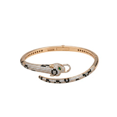 Rose Gold Jaguar Head Hinged Bracelet For Her