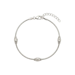 Silver Twisted Bead Bracelet