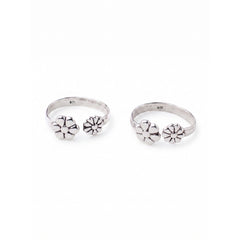 Silver Oxidised Nova Toe Ring