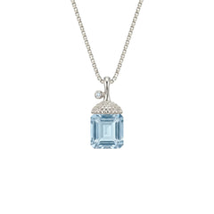 Silver Blue Lantern Crystal Pendant