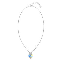 Silver Dual Heart Pave Pendant