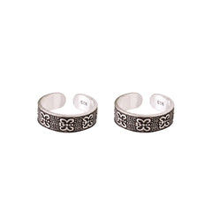 Silver Butterfly Oxidised Toe ring