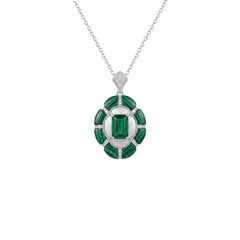 Silver Exquisite Malachite Green Pendant