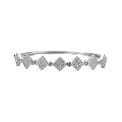 Silver Chunky Pave Bracelet For Her