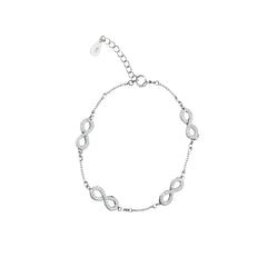 Silver Multi infinity Box chain Bracelet for her